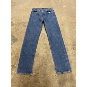 Vintage Levis 501 Jeans Mens 34x33 Medium Wash Blue Straight Button Fly USA 90s